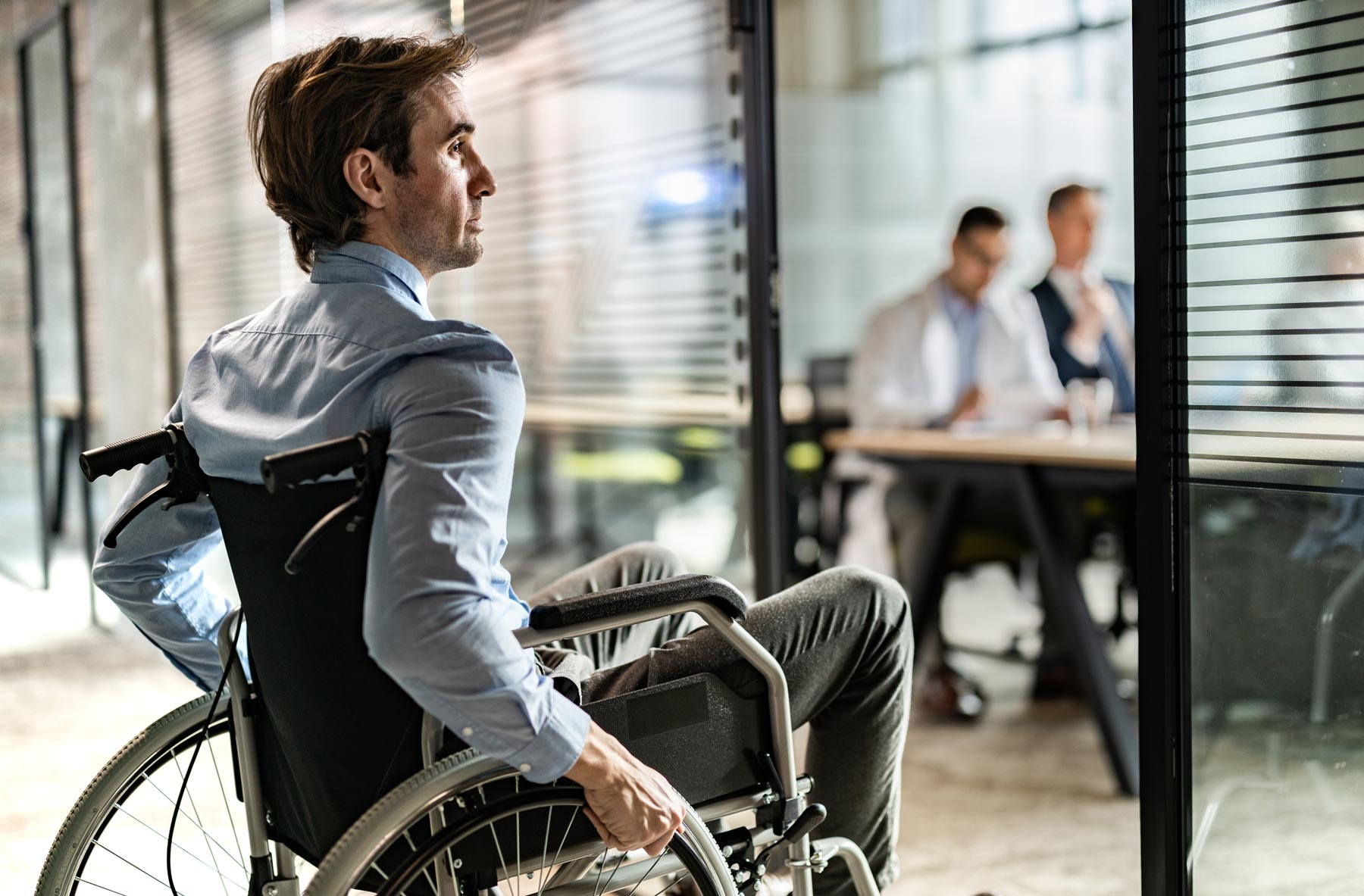 Illustrative image depicting a potential situation involving disability discrimination in a New York City office